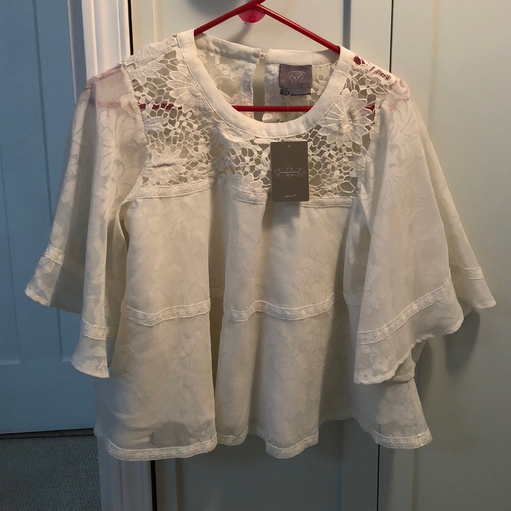 White Floral Blouse (lined).
